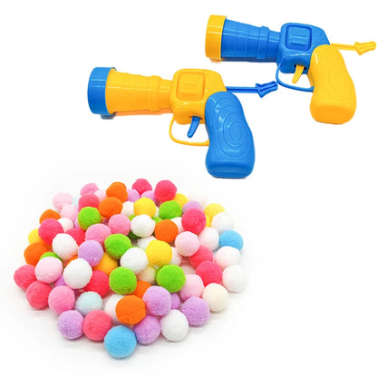 Cat Plush Ball Launcher Toy – Interactive Mini Shooting Game with Soft Plush Balls for Indoor Cats & Kittens
