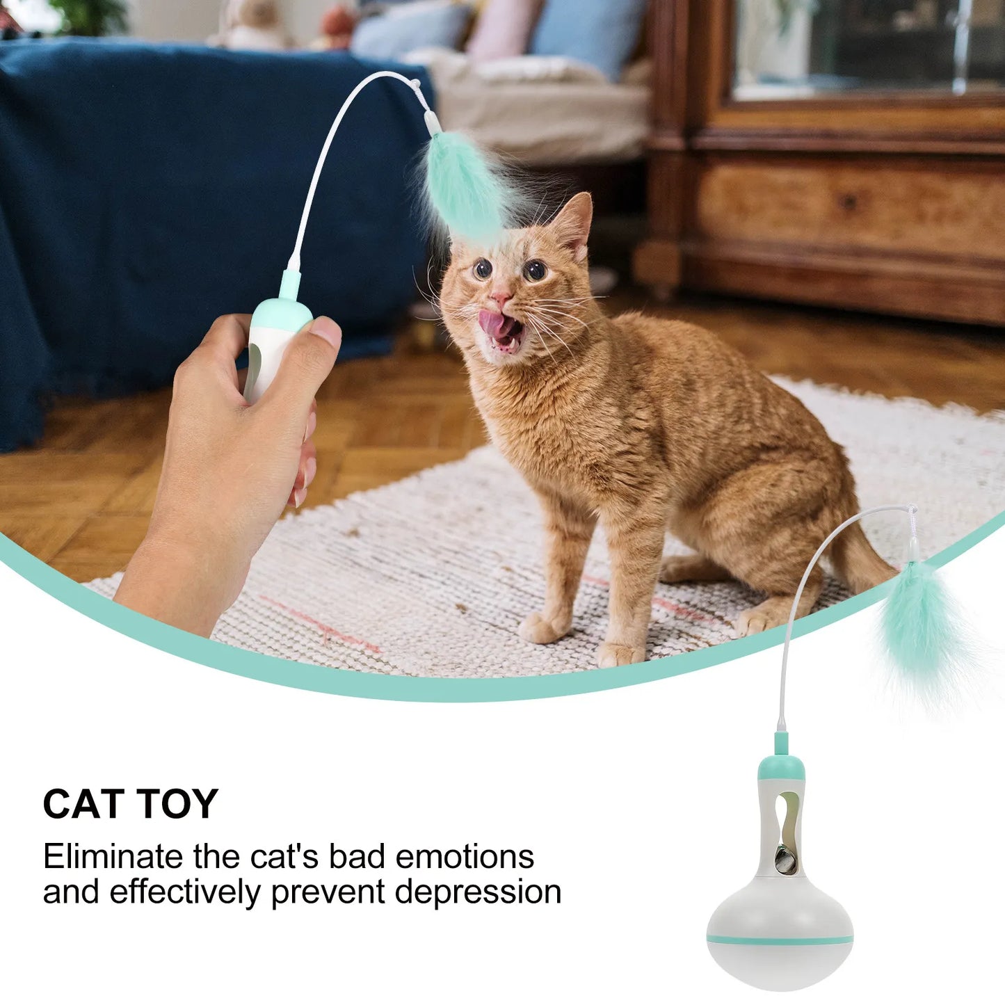 1Pcs Cat Tumbler Interesting Interactive Playtime Spinner Encourages Activity Reduces Depression Stimulating Feather Bell