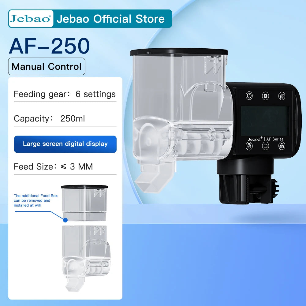 Jebao Jecod Intelligent Automatic Fish Feeder – Digital Timer Aquarium Food Dispenser for Fish Tanks