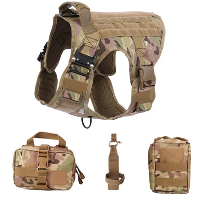 Tactical Dog Harness – Heavy-Duty Adjustable No-Pull Service Vest with Control Handle for Training, Hunting & Walking Large Breed Dogs
