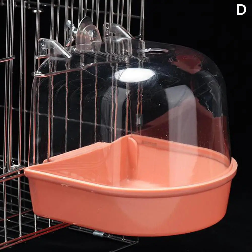 Clear Hanging Bird Bath for Cages – Transparent Bathtub for Parakeets, Budgies, Canaries & Cockatiels
