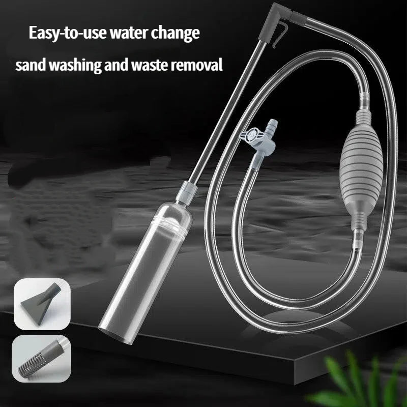 Aquarium Gravel Vacuum – Fish Tank Siphon Water Changer, Sand Cleaner & Cleaning Kit with Extension Tube