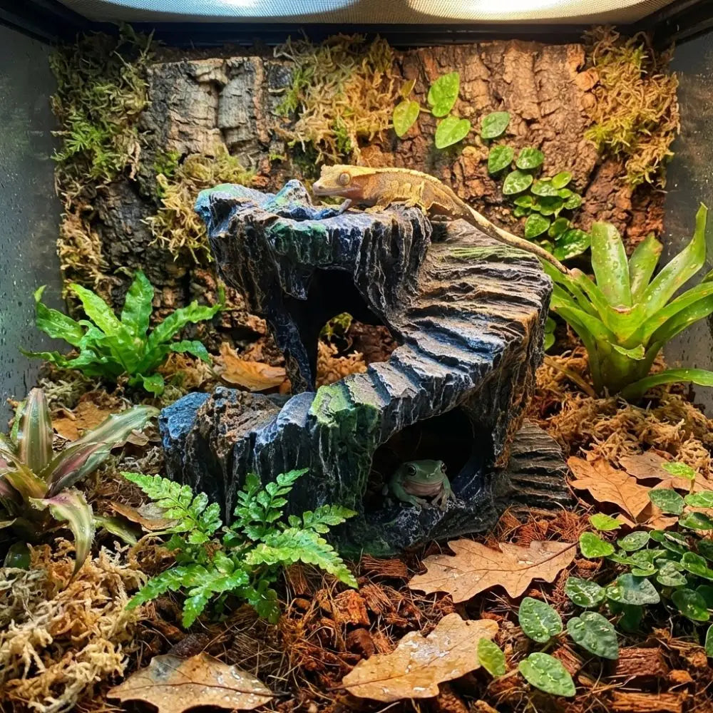 Resin Turtle Basking Platform – Non-Toxic Natural Rock Cave Shelter & Aquarium Decoration for Turtles and Aquatic Reptiles