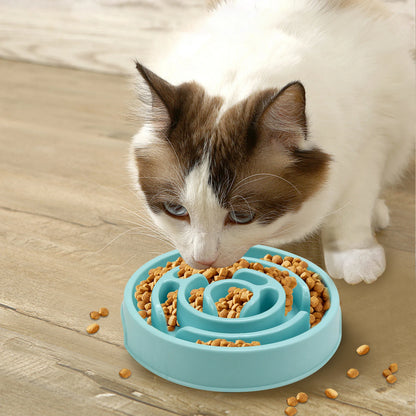 Slow Feeder Dog and Cat Bowl – Non-Slip Anti-Gulping Feeding Dish for Large, Medium & Small Dogs, Puppies and Cats