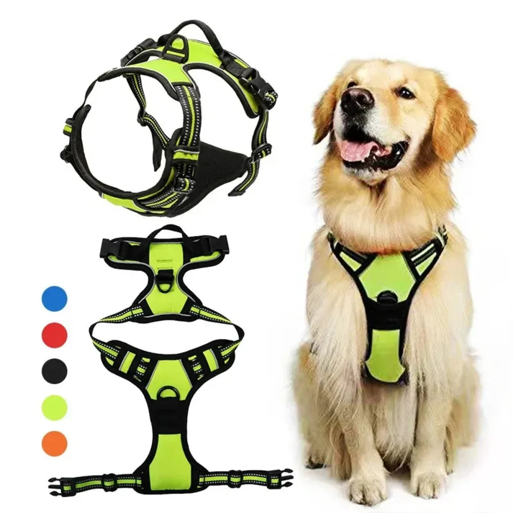 Reflective Adjustable Dog Harness – Breathable Vest Chest Strap for Small, Medium & Large Dogs, Cats & Puppies