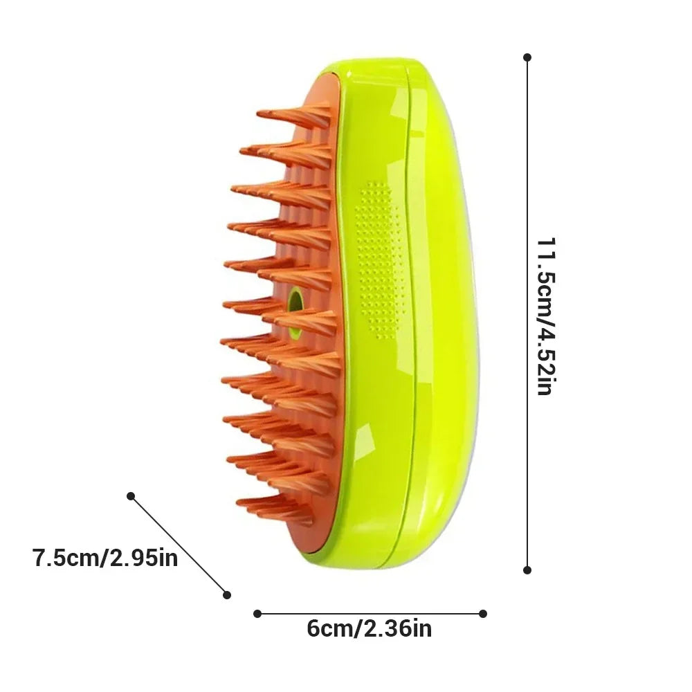 3-in-1 Pet Steam Brush – Electric Spray Grooming, Deshedding & Massage Comb for Cats and Dogs