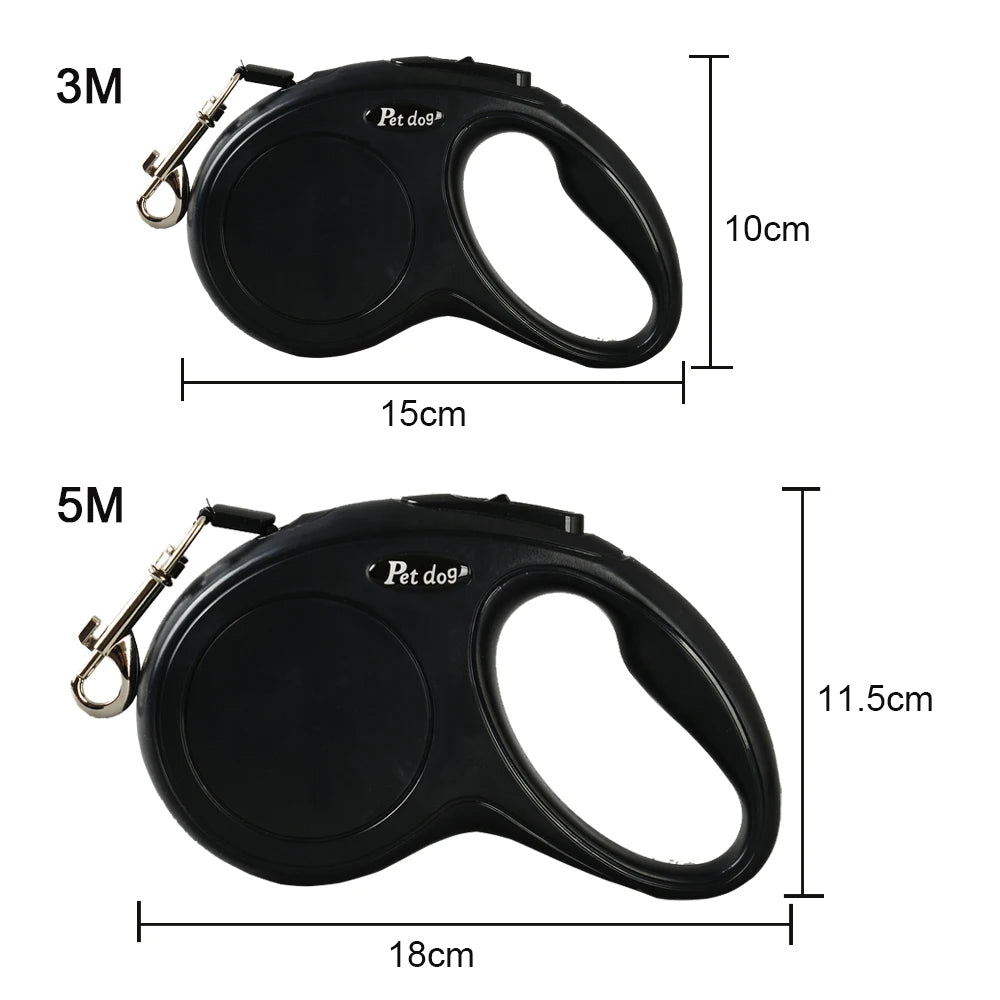 3m/5m Retractable Dog Leash – Strong Nylon Extendable Lead for Small & Medium Dogs, Cats & Puppies