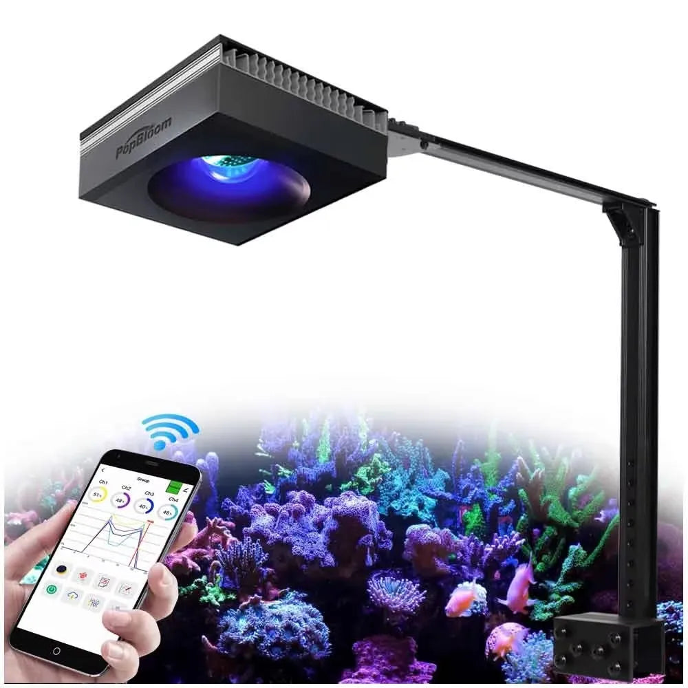 PopBloom RL90/RL180 Wi/Fi Reef Aquarium Light – Full Spectrum LED for SPS, LPS Coral & Marine Aquariums