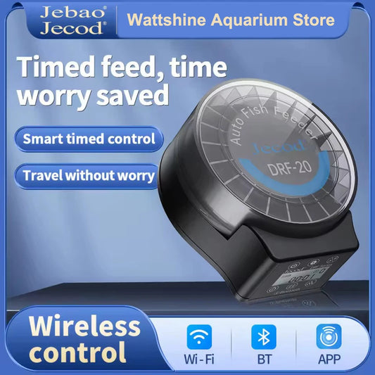Jebao Jecod DRF Automatic Fish Tank Feeder BT Remote Control with Digital Timing Feeding Food Dispenser for Aquarium Pet Fish