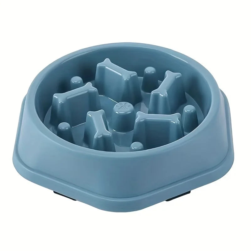 Slow Feeder Dog & Cat Bowl – Non-Slip Slow Eating Food Dish, Choke-Resistant PP Bowl for Small Dogs & Cats