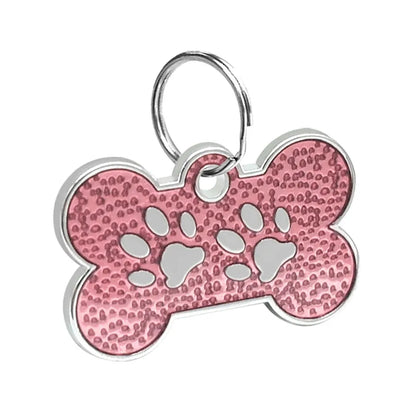 Custom Engraved Paw Print Pet ID Tag – Bling Name Tag for Dogs, Cats & Kittens