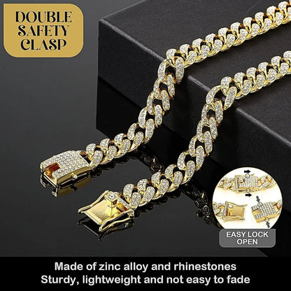 Luxury Gold Metal Chain Dog Collar – Stylish Pet Jewelry Necklace for Small, Medium & Large Dogs and Cats