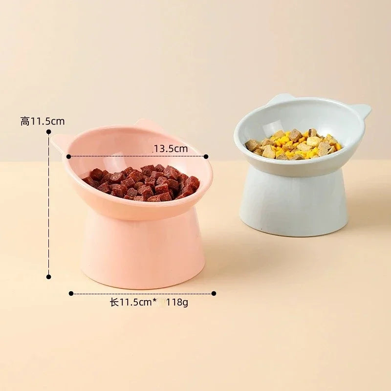 Elevated Pet Bowl – 45° Tilted Anti-Tip Feeding Bowl with Non-Slip Base & Neck Protection for Cats & Dogs