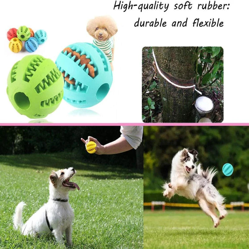 Interactive Dog Treat Ball – Rubber Chew Toy, Tooth Cleaning Ball & Food Dispenser for Dogs and Pets