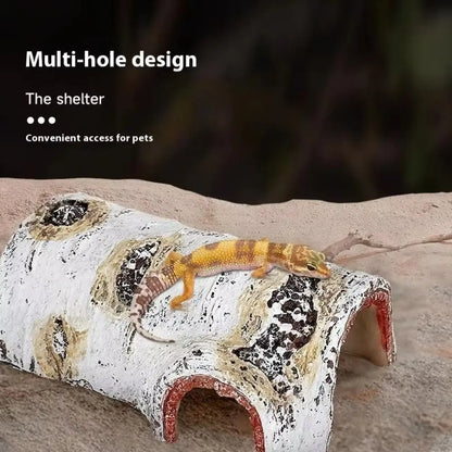 PVC Reptile Hideaway Cave – Natural-Look Hiding Shelter & Aquarium Decoration for Lizards, Geckos, Snakes and Other Reptiles