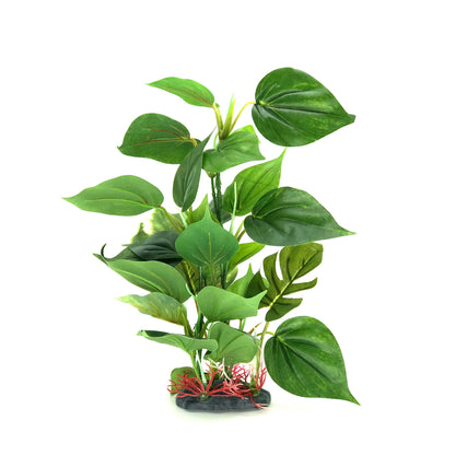 Artificial Aquarium Plant with Large Green Leaves – Realistic Fish Tank Decoration for Freshwater & Tropical Aquariums