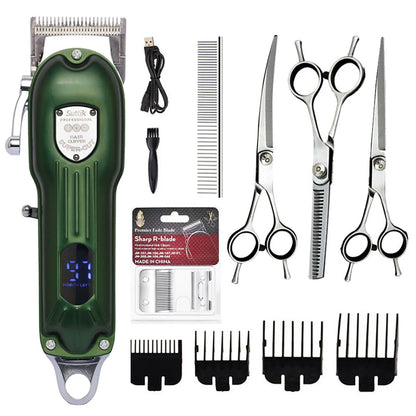 Professional All-Metal Dog Hair Clipper – Rechargeable Low-Noise Pet Grooming Trimmer for Dogs & Cats
