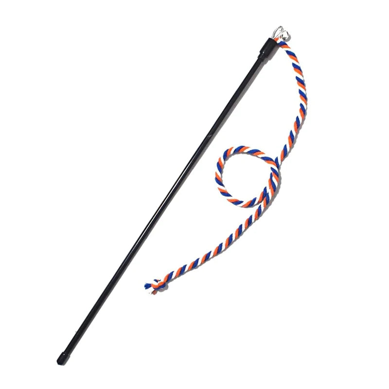 Interactive Cat Teaser Wand Toy – Chew & Chase Rope Stick for Cats, Kittens & Indoor Play