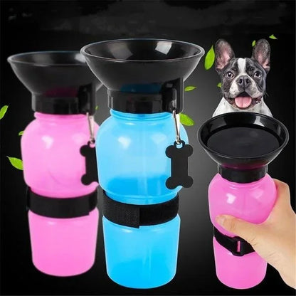 500ml Portable Dog Water Bottle – Outdoor Travel Pet Drinking Cup & Feeder Bowl for Dogs & Cats