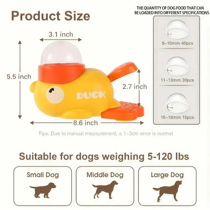 2-in-1 Interactive Dog Slow Feeder Bowl – Duck-Shaped Treat Dispenser & Puzzle Toy for Healthy Eating and Anti-Gulping