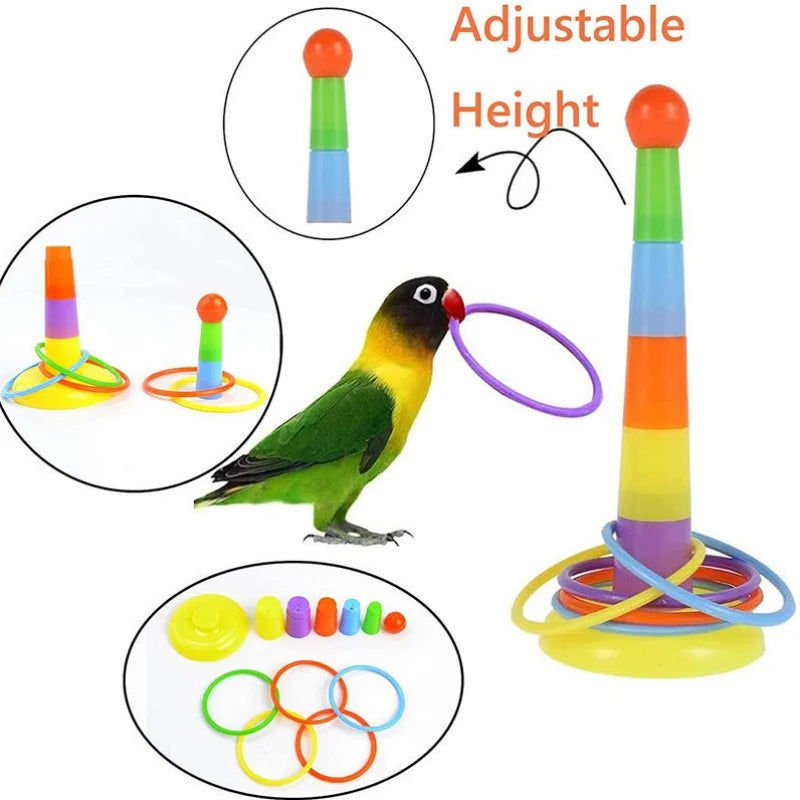 Parrot Toy Set – Interactive Bird Cage Toy Combination with Chewing, Climbing & Play Accessories for Parrots & Pet Birds