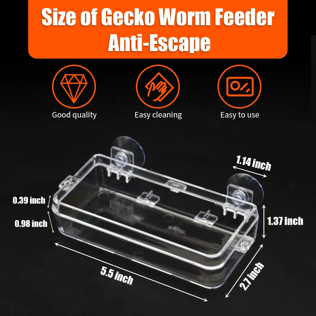 1/2PCS Reptile Feeder Bowl with Suction Cup – Anti-Escape Food & Water Dish for Chameleons, Iguanas, Lizards & Snakes