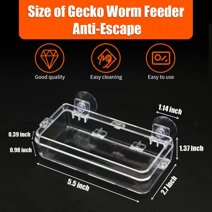1/2PCS Reptile Feeder Bowl with Suction Cup – Anti-Escape Food & Water Dish for Chameleons, Iguanas, Lizards & Snakes
