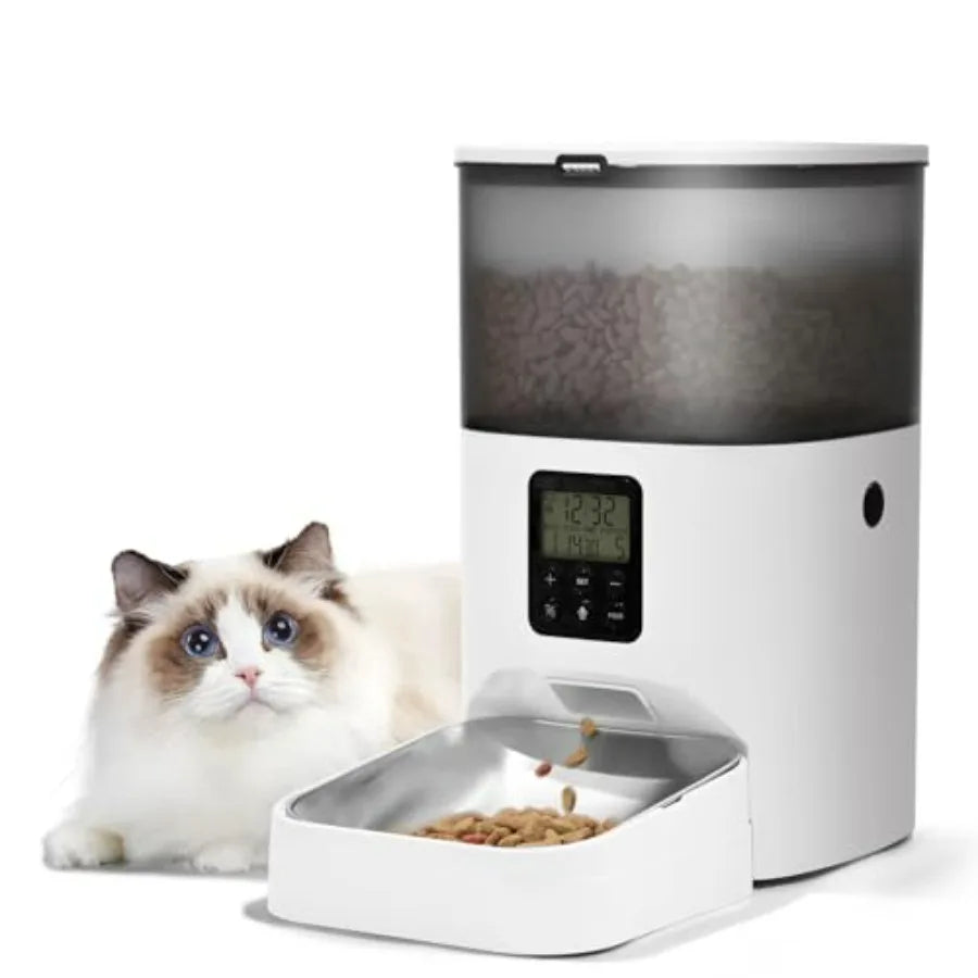 4L Automatic Pet Feeder – Timed Food Dispenser with 10-Second Voice Recorder, Up to 8 Meals Per Day for Cats & Dogs