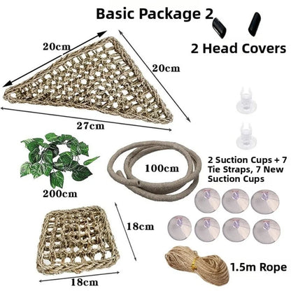 Rattan Reptile Vines Set – Climbing Vines with Suction Cups & Artificial Plants for Lizard, Gecko & Chameleon Terrariums