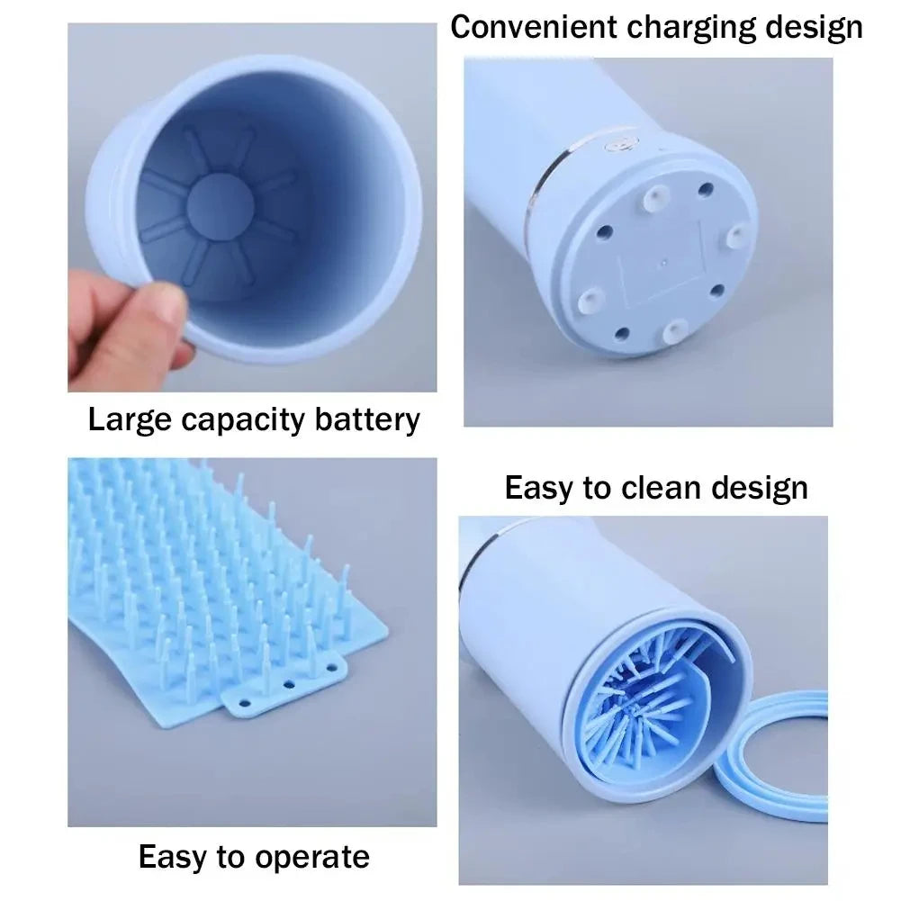 Portable Automatic Dog Paw Washer – USB Rechargeable Electric Paw Cleaner & Massager for Small & Medium Dogs and Cats