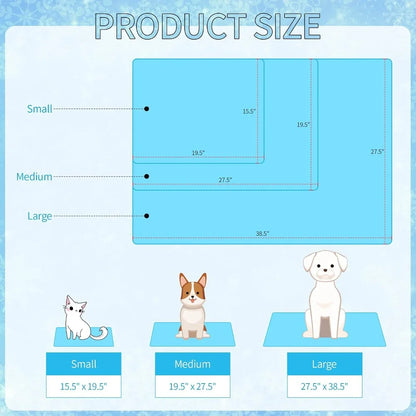 Summer Pet Cooling Mat – Blue Snowflake Cooling Cushion for Dogs, Cats & Kids, Comfortable Heat Relief Pad