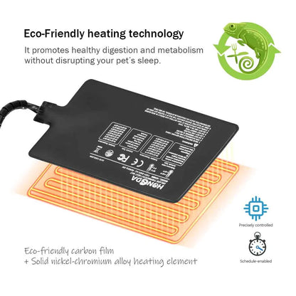 6W/11W/23W/36W Reptile Heating Pad – PVC Heat Mat with Adjustable Thermostat for Terrariums, Aquariums, Turtles, Snakes, Lizards & Seedlings