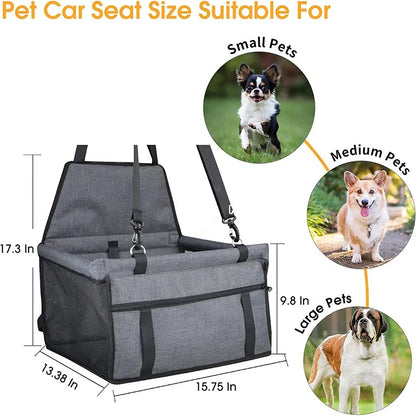 Foldable Dog Car Seat Cover Hammock – Stable Travel Safety Seat for Dogs & Cats