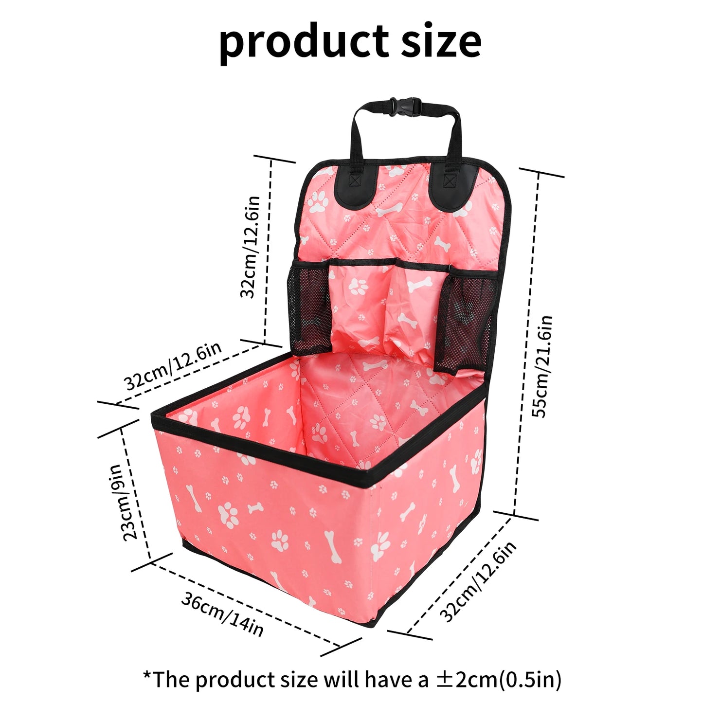 Pet Dog Car Seat with Storage Pockets – Non-Slip Portable Travel Seat Cover for Small & Medium Dogs