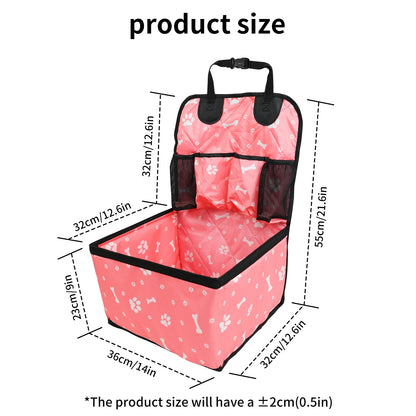 Pet Dog Car Seat with Storage Pockets – Non-Slip Portable Travel Seat Cover for Small & Medium Dogs