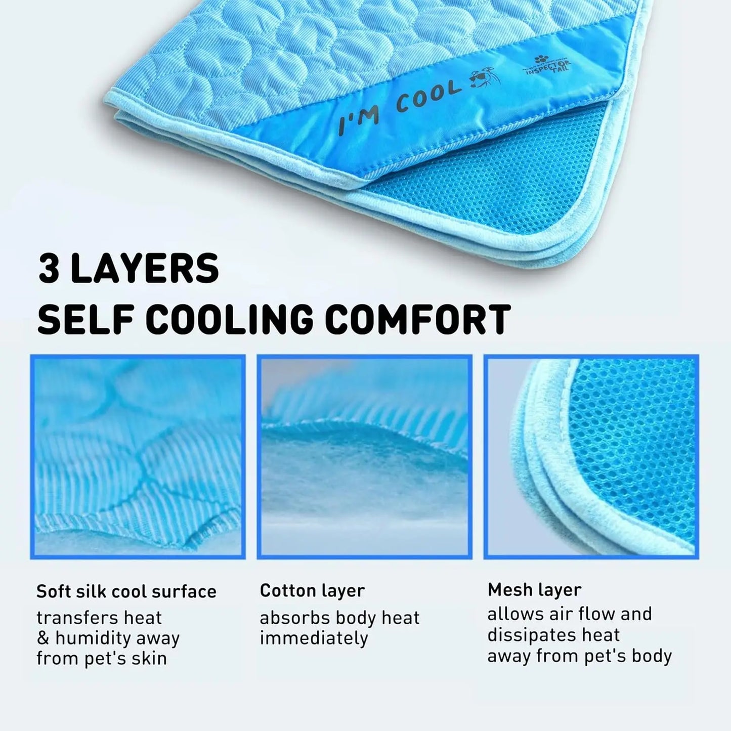 Extra Large Self-Cooling Dog Mat – Washable No Water Cooling Pad for Summer, Indoor & Outdoor Pet Use