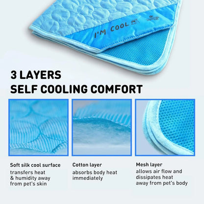 Extra Large Self-Cooling Dog Mat – Washable No Water Cooling Pad for Summer, Indoor & Outdoor Pet Use