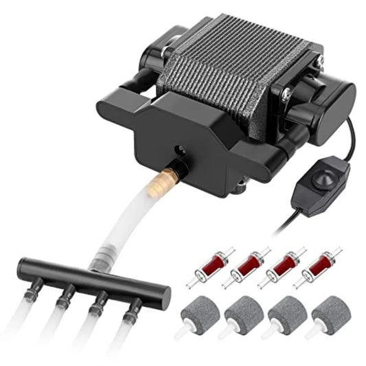 High-Pressure Aquarium Air Pump – Quiet Oxygen Aerator for Fish Tanks, Ponds & Hydroponics (200–475 GPH)