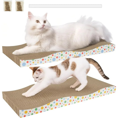 Large Wide Corrugated Cat Scratching Board – Premium Double-Sided Scratch Pad with Catnip for Indoor Cats & Kittens