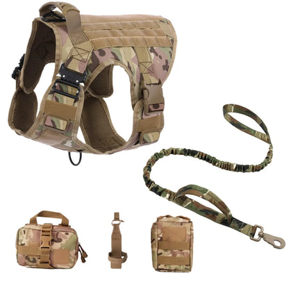 Tactical Dog Harness – Heavy-Duty Adjustable No-Pull Service Vest with Control Handle for Training, Hunting & Walking Large Breed Dogs
