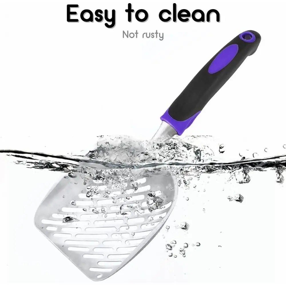 Metal Cat Litter Scoop – Long Handle Mesh Scooper for Fast Waste Removal and Easy Litter Box Cleaning