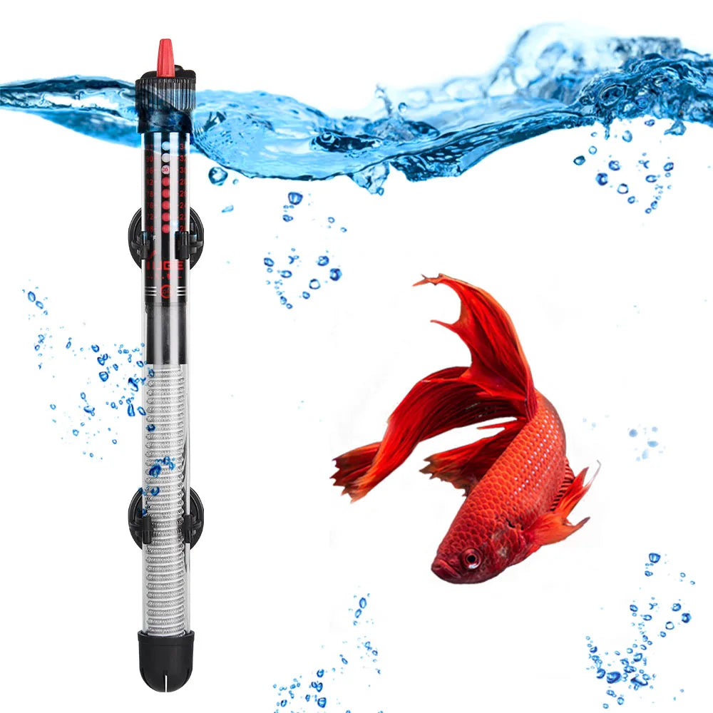 Adjustable Aquarium Heater – 25W/50W/100W/200W/300W Submersible Fish Tank Thermostat Heating Rod for Freshwater & Marine Aquariums