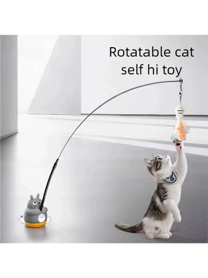 Interactive Feather Cat Wand Toy – Flexible Steel Wire Teaser Stick for Cats & Kittens, Hunting, Exercise & Indoor Play