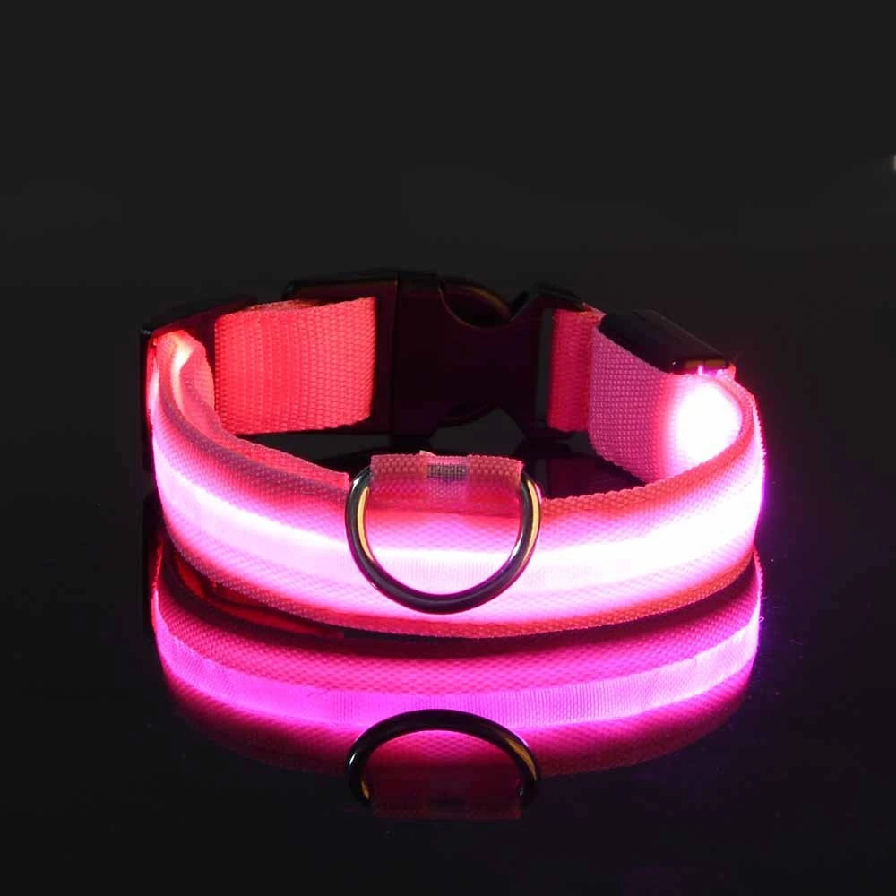 LED Dog Leash & Collar Set – Glow-in-the-Dark Flashing Nylon Safety Gear for Night Walking and Outdoor Adventures