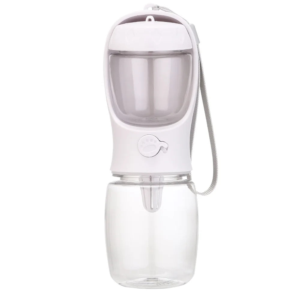 Portable Pet Water Bottle – Food Grade Travel Water Cup with Food Dispenser for Dogs, Cats & Puppies
