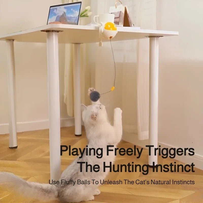 Interactive Cat Teaser Toy – Automatic Up & Down Motion Hunting Ball for Exercise, Fun & Boredom Relief