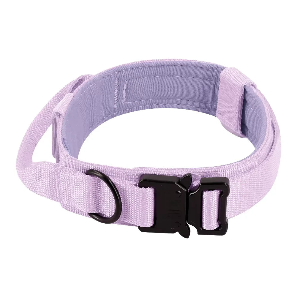 Adjustable Tactical Dog Training Collar & Leash Set – Durable Control Handle for All Breeds