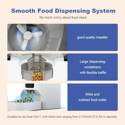 4L Automatic Pet Feeder – Timed Food Dispenser with 10-Second Voice Recorder, Up to 8 Meals Per Day for Cats & Dogs