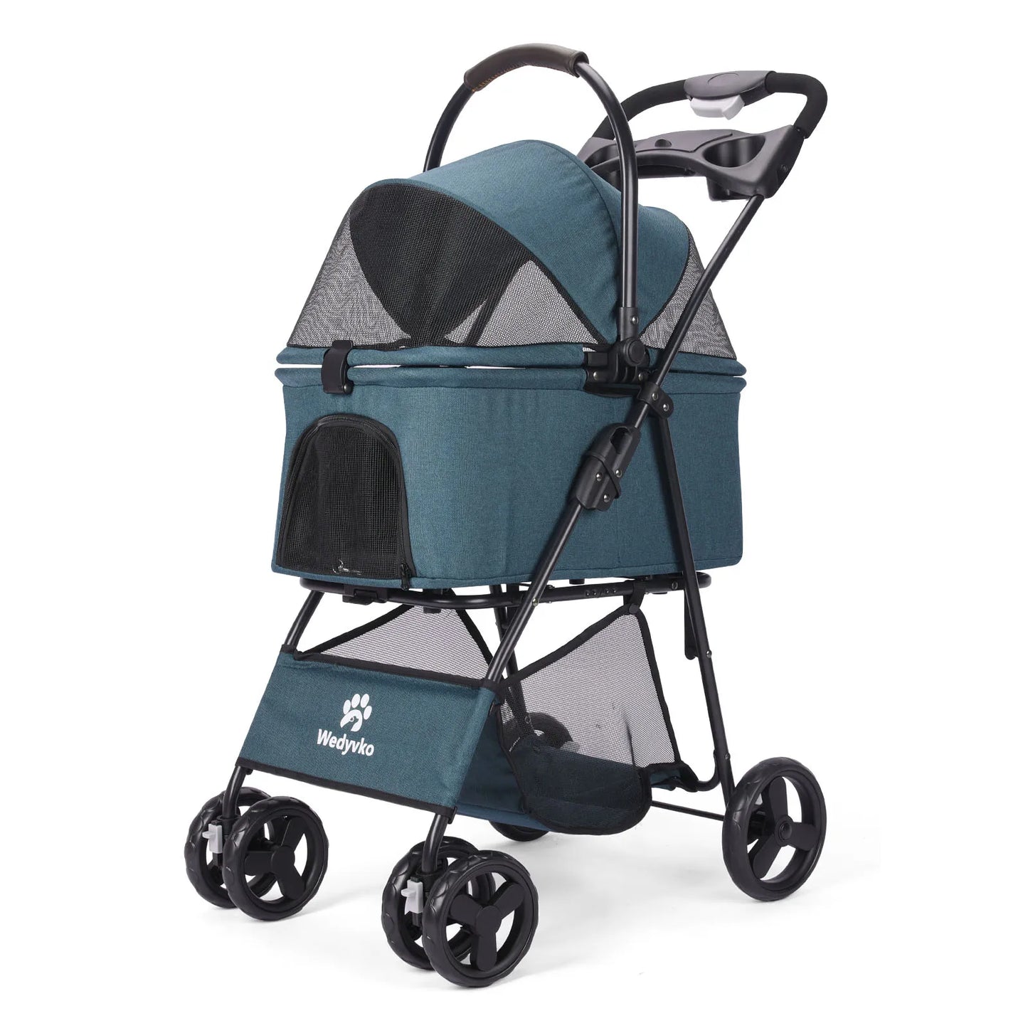3-in-1 Pet Stroller with Removable Carrier – Foldable All-Terrain Stroller with Sunshade for Small & Medium Dogs and Cats