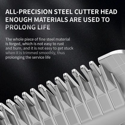 Professional All-Metal Dog Hair Clipper – Rechargeable Low-Noise Pet Grooming Trimmer for Dogs & Cats